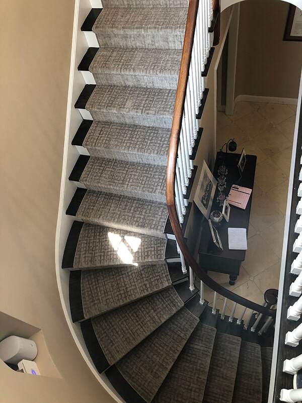 Carpet runner on stairs
